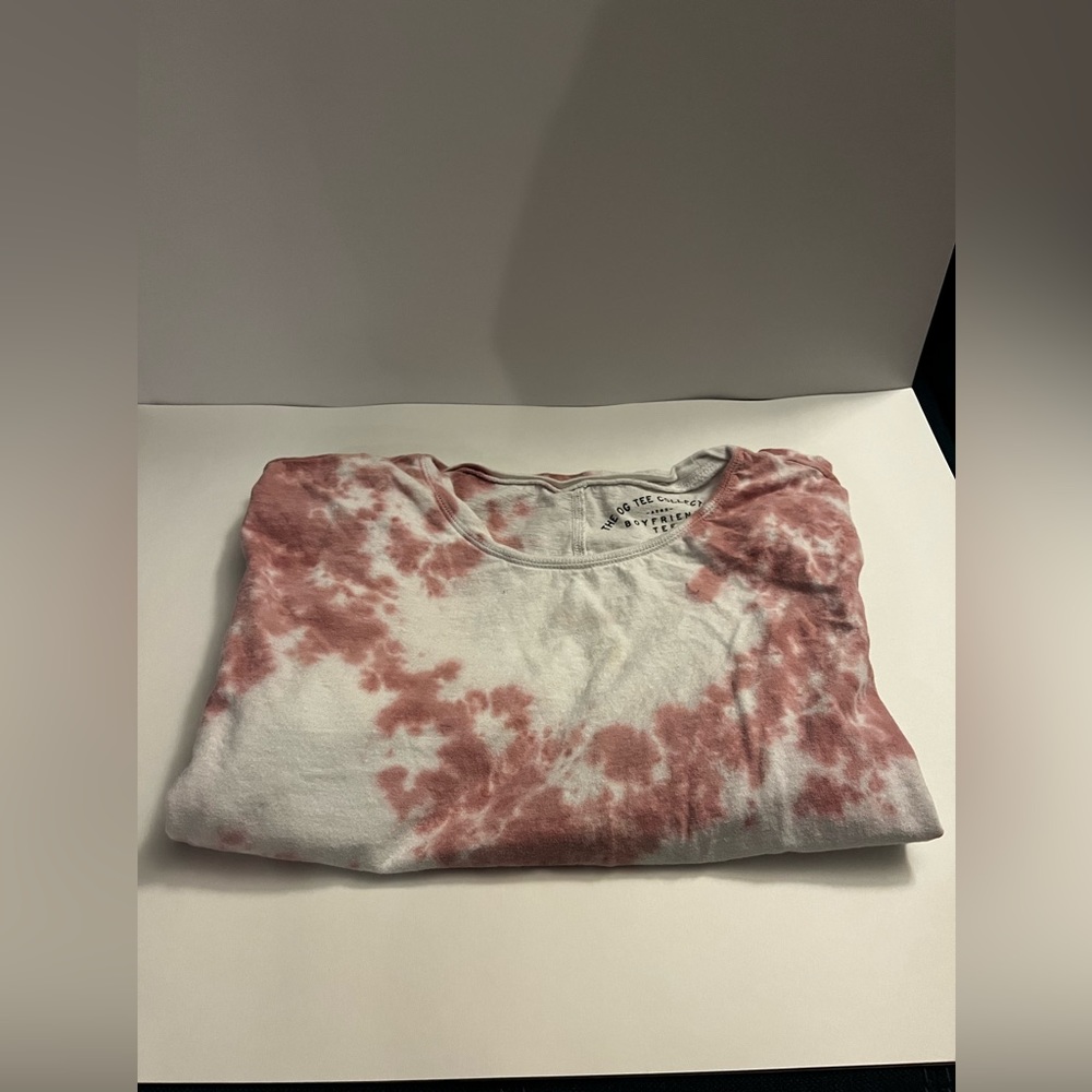 Aeropostale: Pink and White Tye-dye Boyfriend Tee